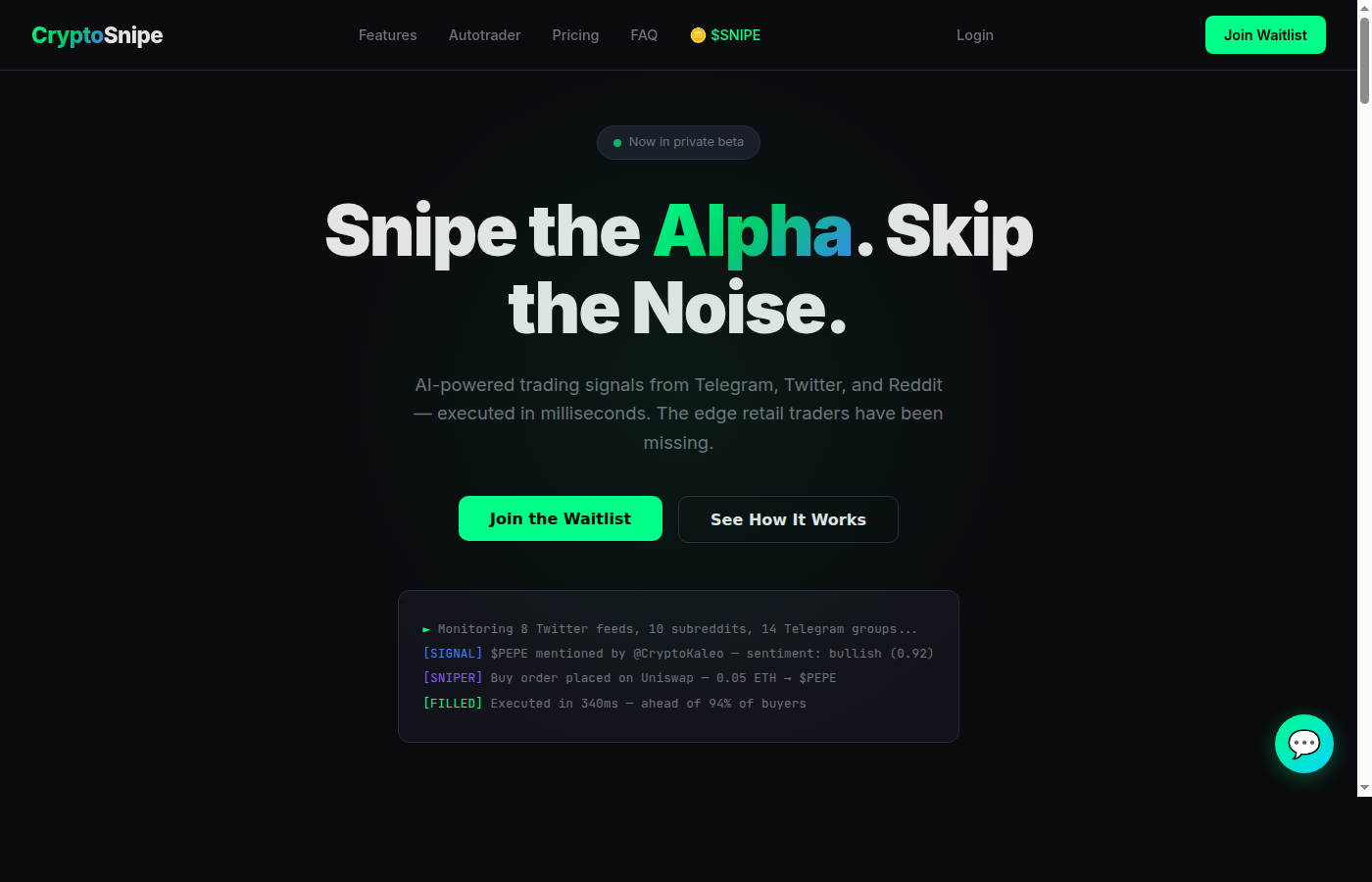 CryptoSnipe Platform